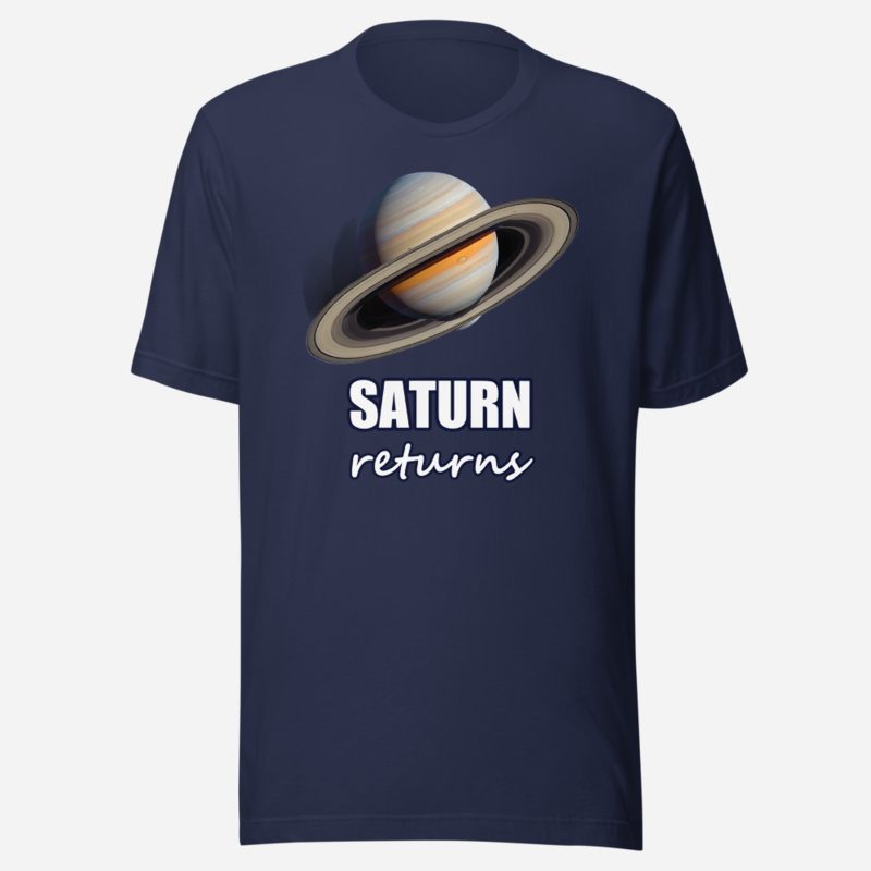 Planetinio Saturn Returns Premium Tee Navy