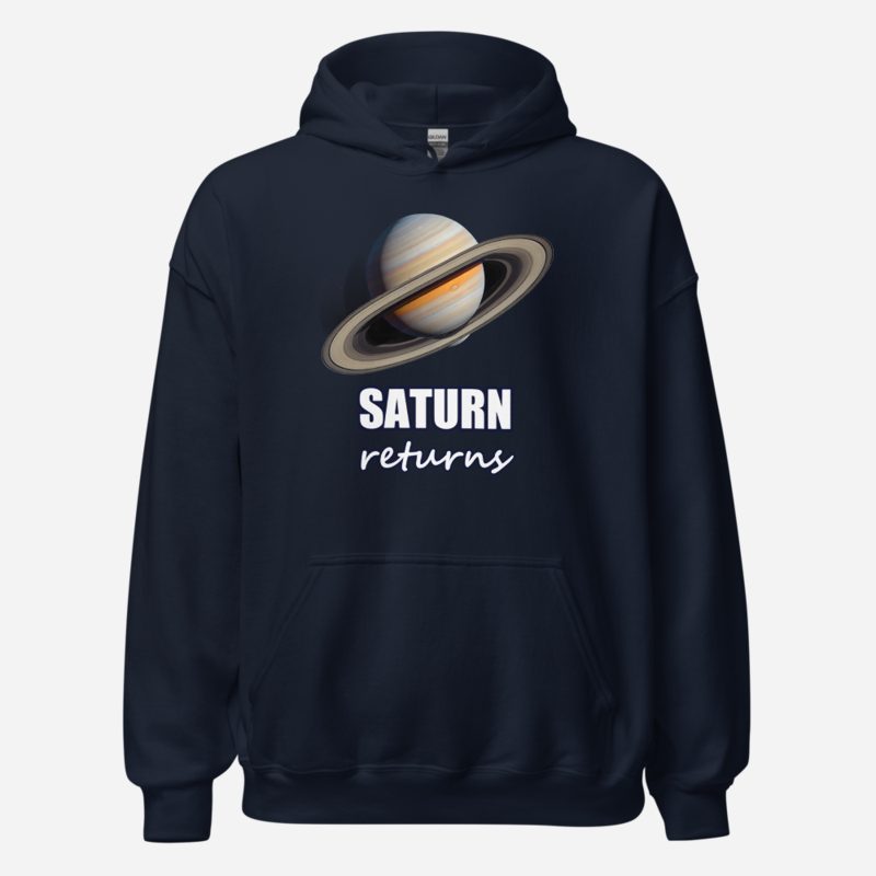 Planetinio Saturn Returns Premium Hoodie Navy