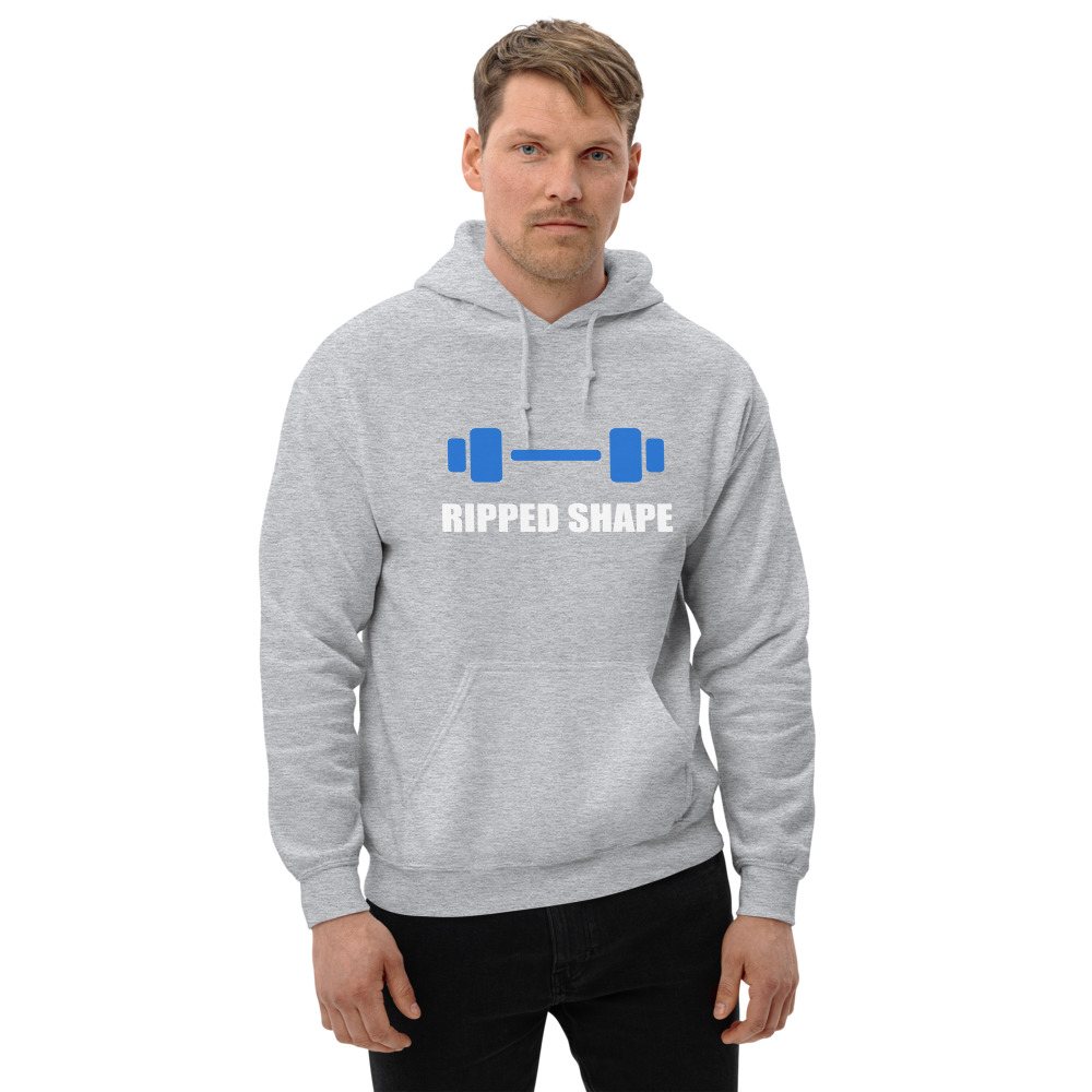 Ripped Shape Dumbbell Hoodie Front