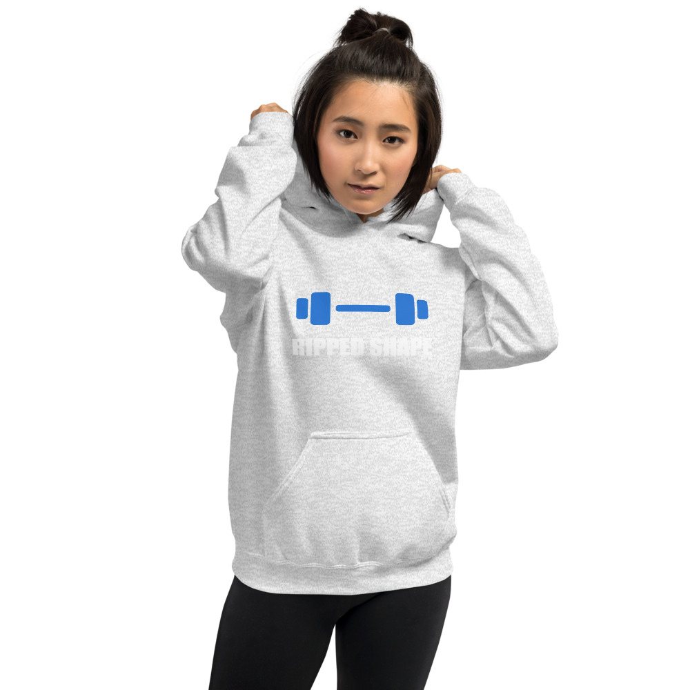 Ripped Shape Dumbbell Hoodie Front