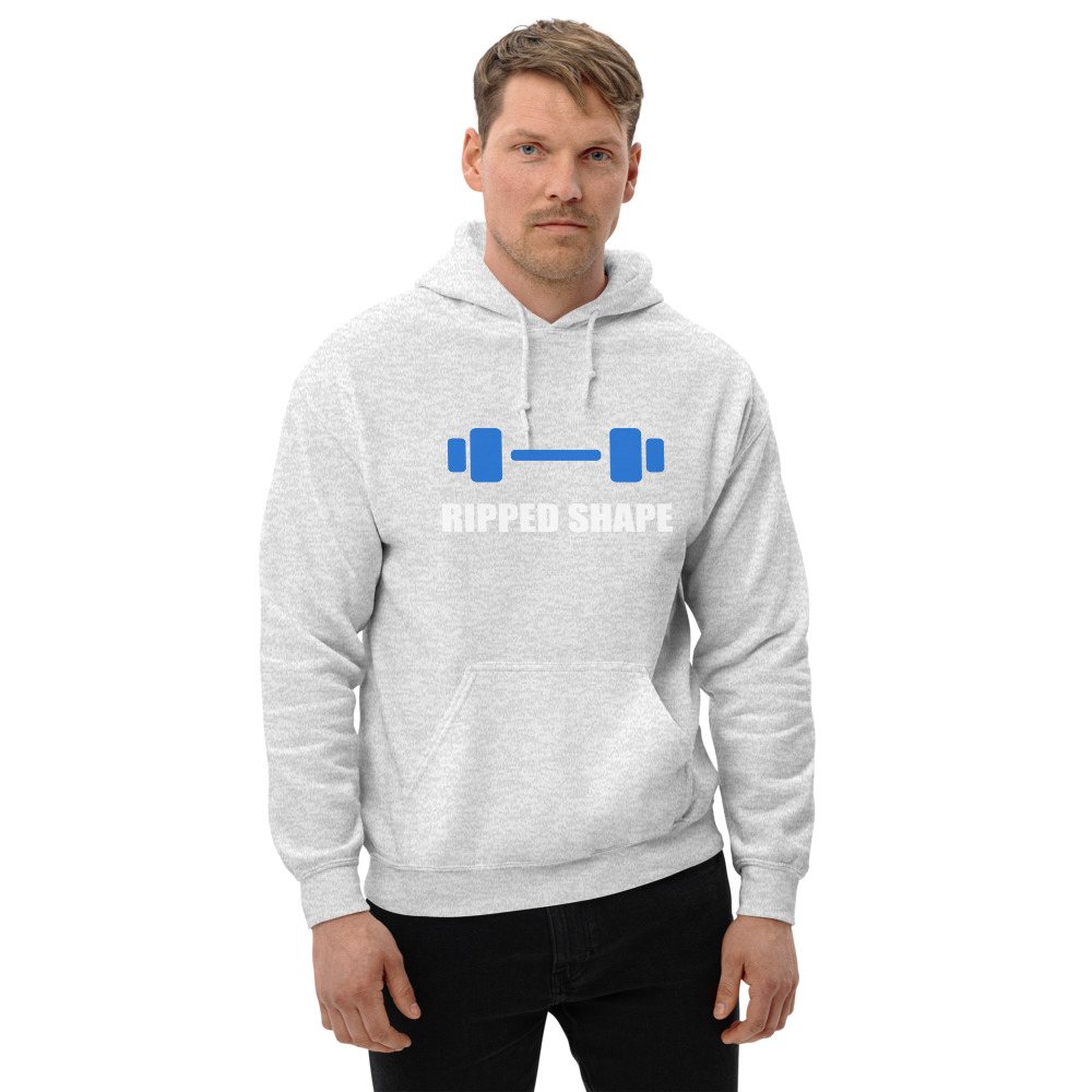 Ripped Shape Dumbbell Hoodie Front