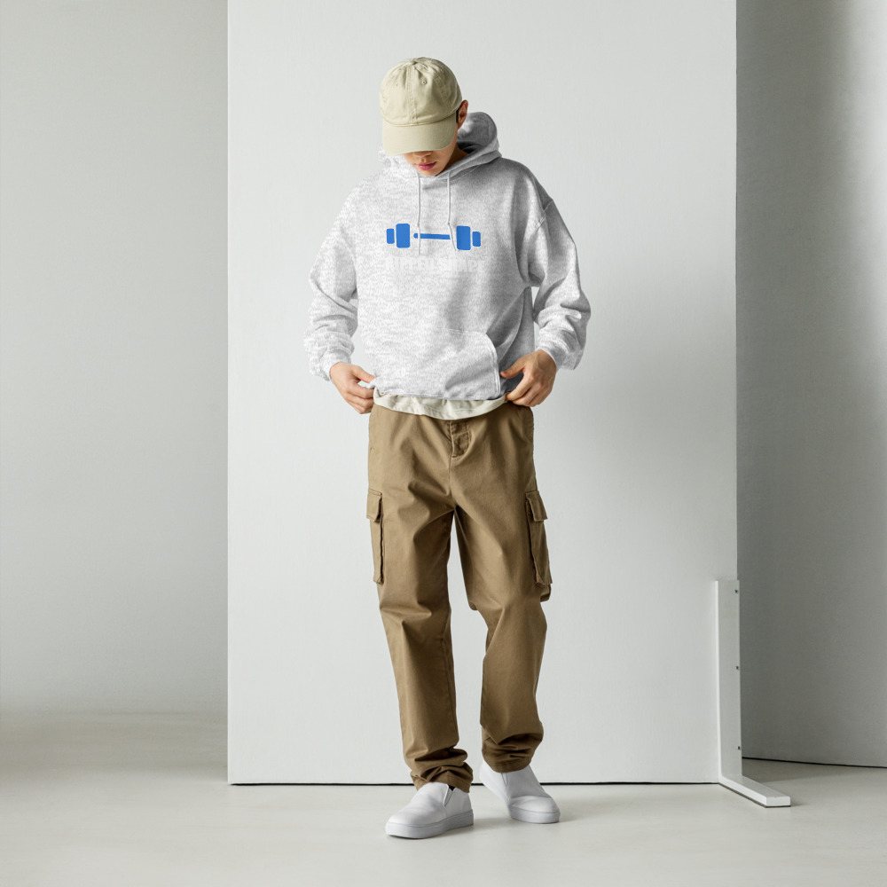 Ripped Shape Dumbbell Hoodie Front