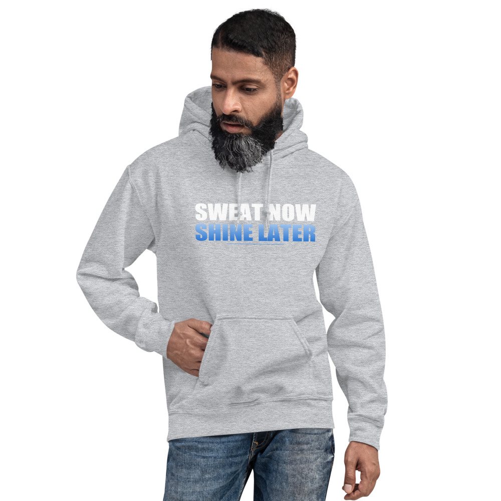 Ripped Shape Sweat Now Shine Later Hoodie Front