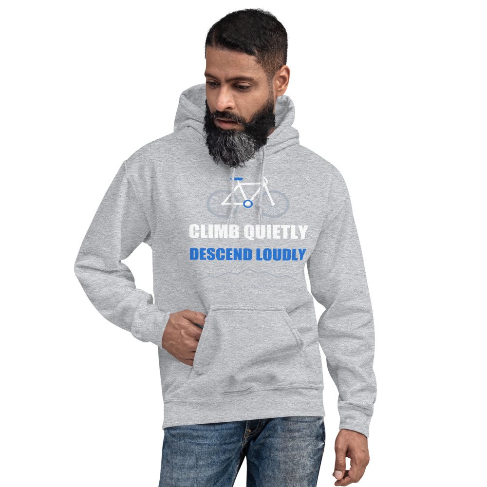 Ripped Shape Climb Quietly, Descend Loudly Sport Hoodie Front