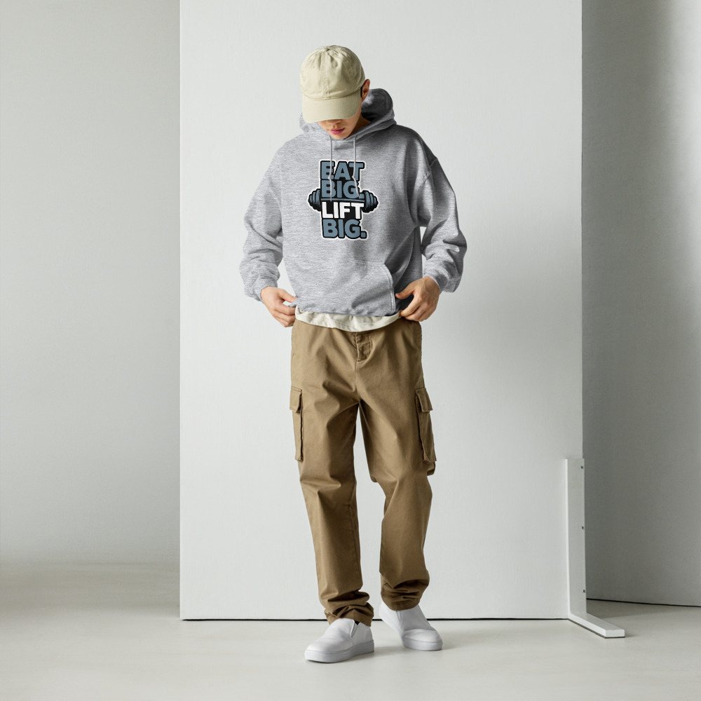 Ripped Shape Eat Big Lift Big Hoodie Front