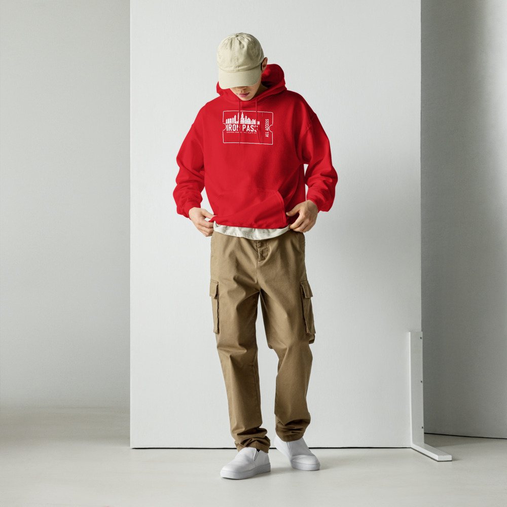 Ripped Shape Iron Pass Ticket Hoodie Front