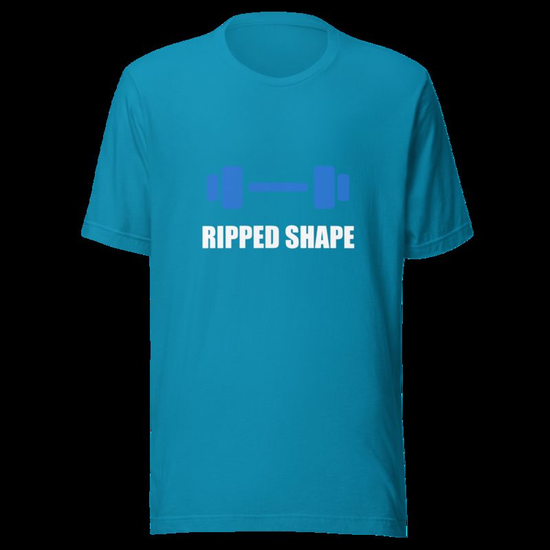 Ripped Shape Dumbbell Tee Aqua