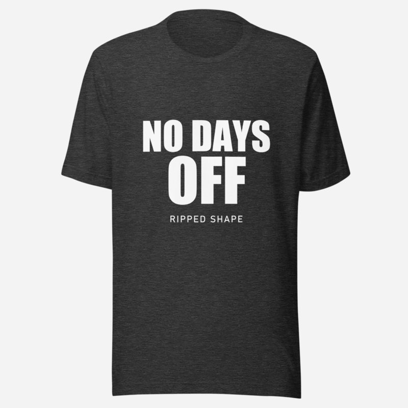 Ripped Shape No Days Off Tee in Dark Grey Heather