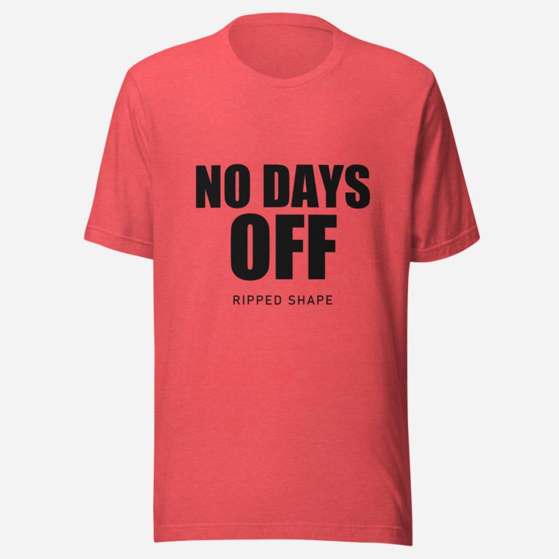 Ripped Shape No Days Off Tee in Heather Red