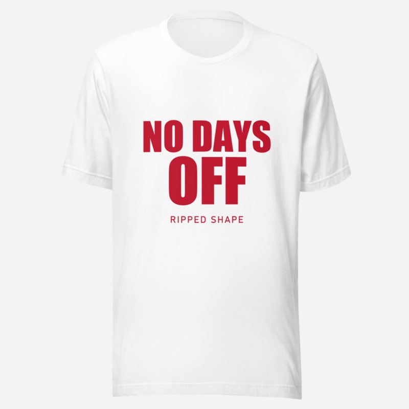 Ripped Shape No Days Off Tee in White