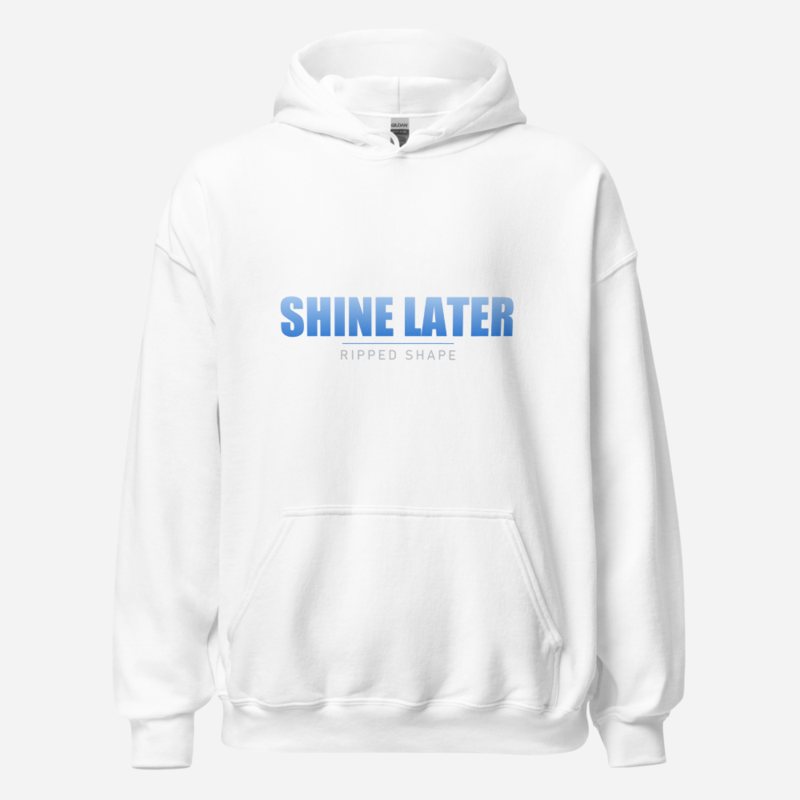Ripped Shape Sweat Now Shine Later Hoodie White