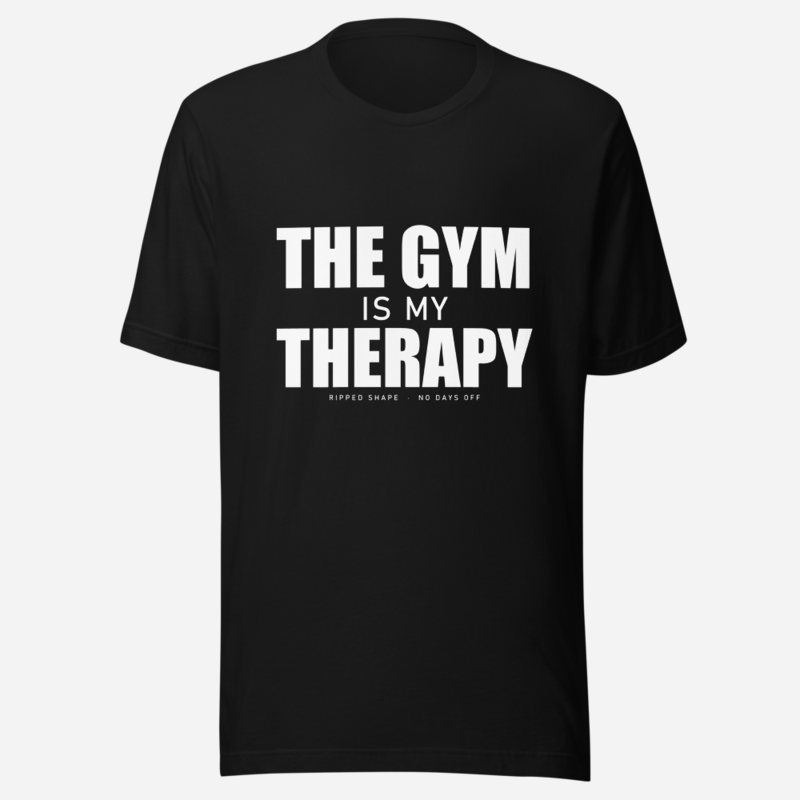 Ripped Shape Gym Therapy Tee in Black
