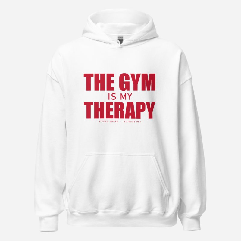 Ripped Shape Gym Therapy Hoodie White