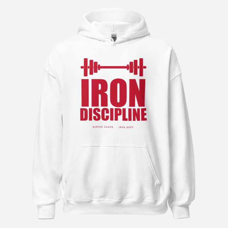 Ripped Shape Iron Discipline Iron Dept. Hoodie White