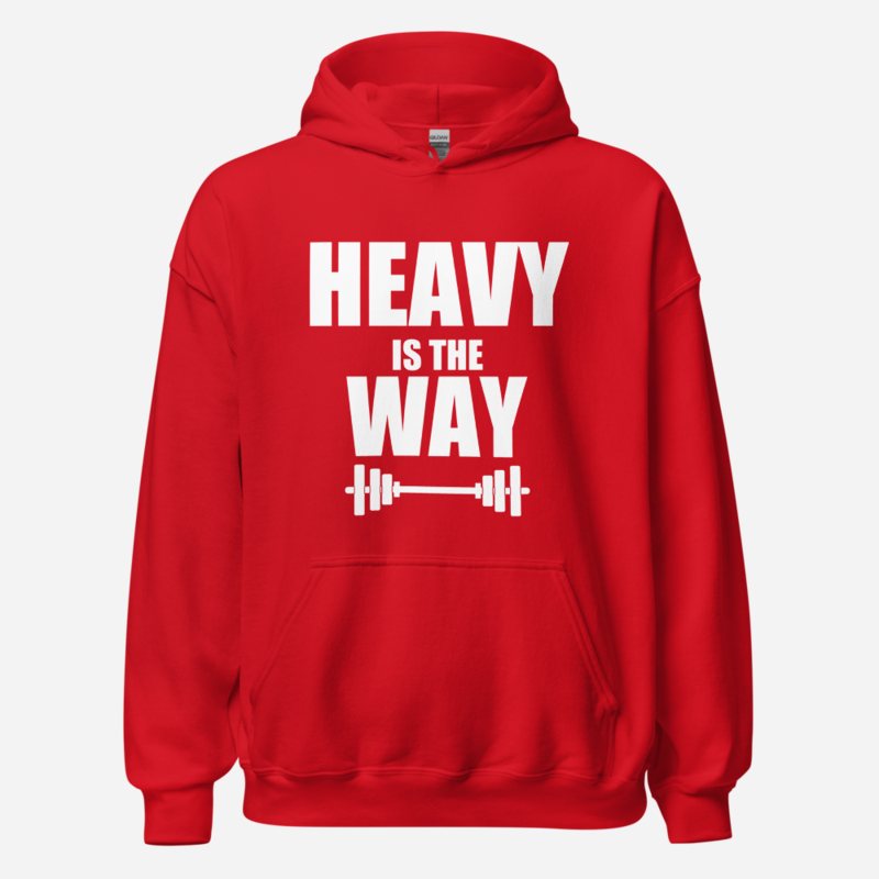 Ripped Shape Heavy Is The Way Iron Dept. Hoodie in Red