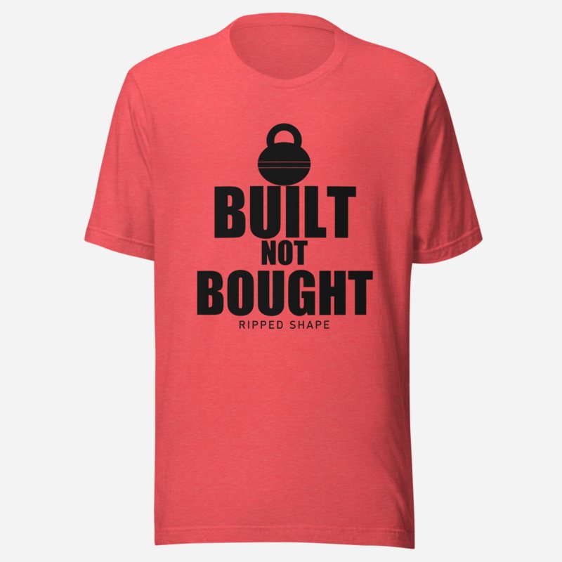 Ripped Shape Built Not Bought Iron Dept. Tee in Heather Red