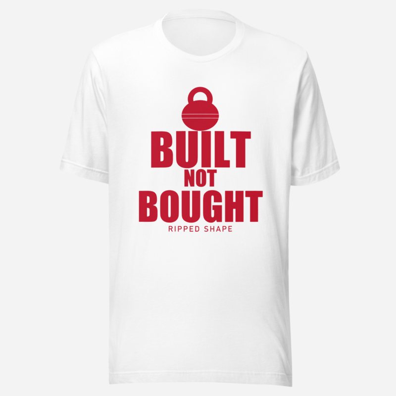 Ripped Shape Built Not Bought Iron Dept. Tee White