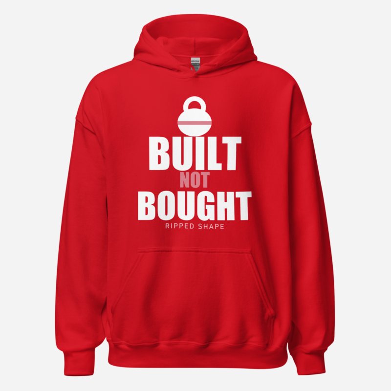 Ripped Shape Built Not Bought Iron Dept. Hoodie in Red