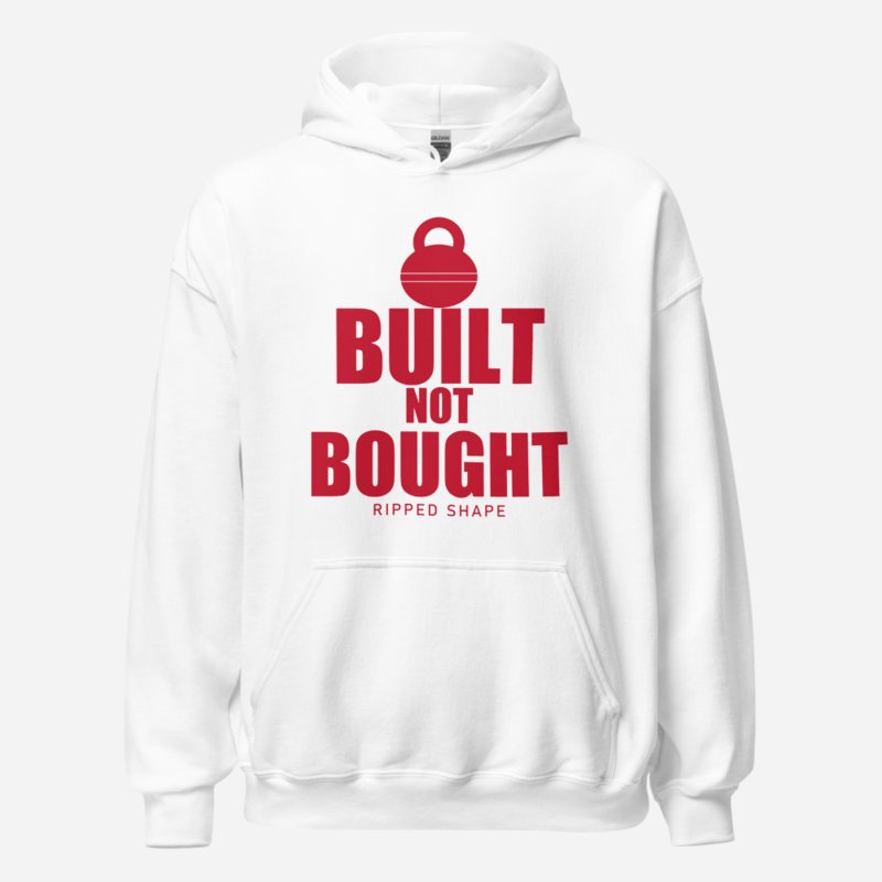 Ripped Shape Built Not Bought Iron Dept. Hoodie White