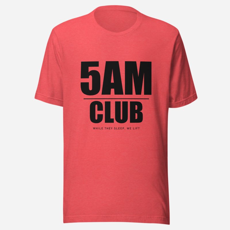 Ripped Shape 5AM Club Iron Dept. Tee in Heather Red