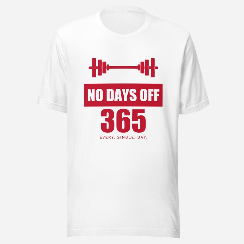 Ripped Shape No Days Off 365 Iron Dept. Tee White