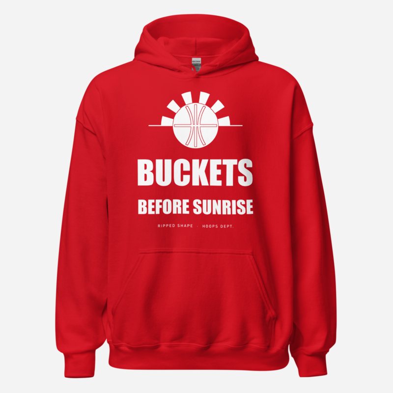Ripped Shape Buckets Before Sunrise Sport Hoodie in Red