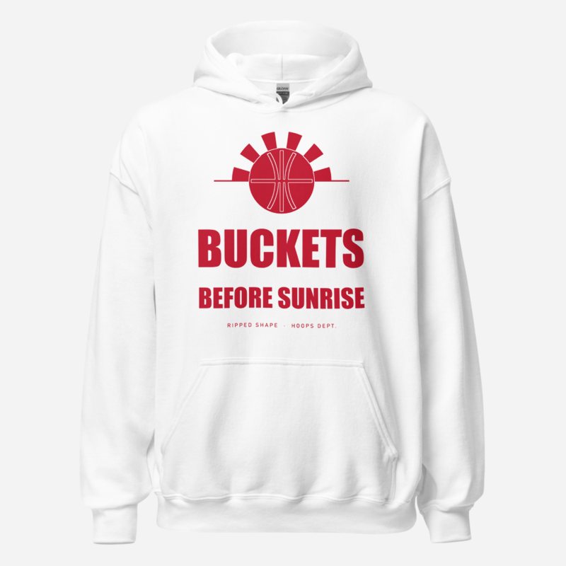 Ripped Shape Buckets Before Sunrise Sport Hoodie White
