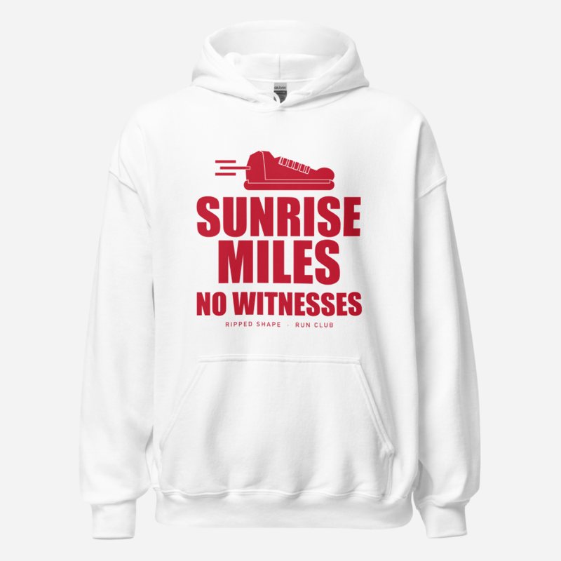 Ripped Shape Sunrise Miles, No Witnesses Sport Hoodie White