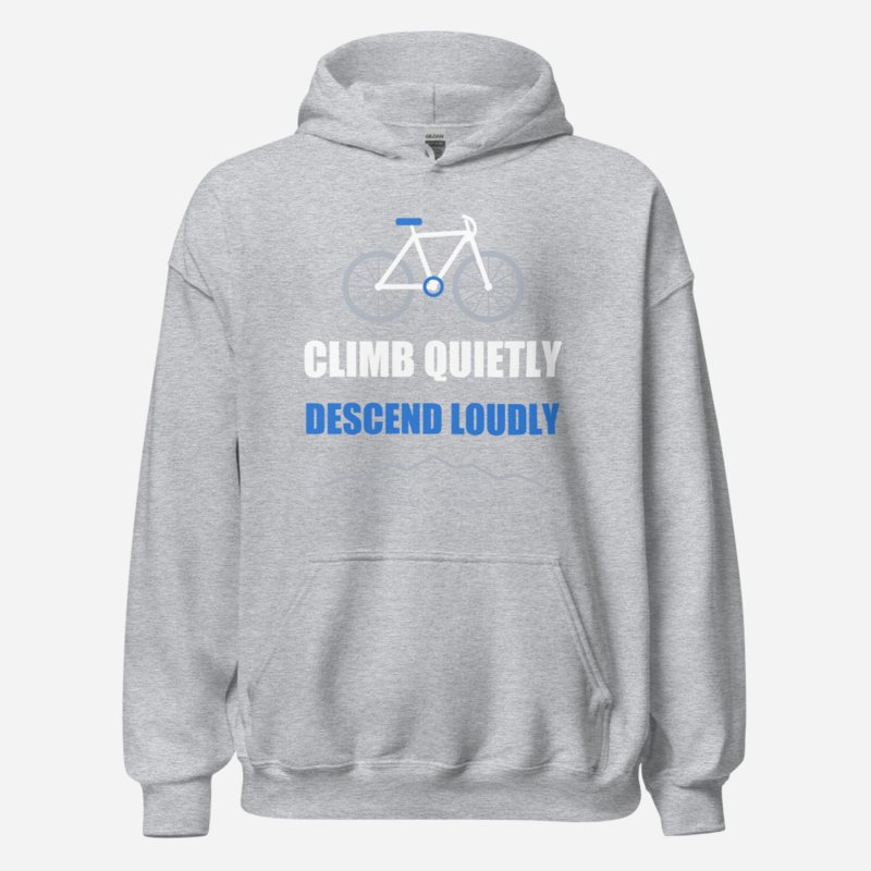 Ripped Shape Climb Quietly, Descend Loudly Sport Hoodie Sport Grey