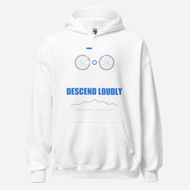 Ripped Shape Climb Quietly, Descend Loudly Sport Hoodie White
