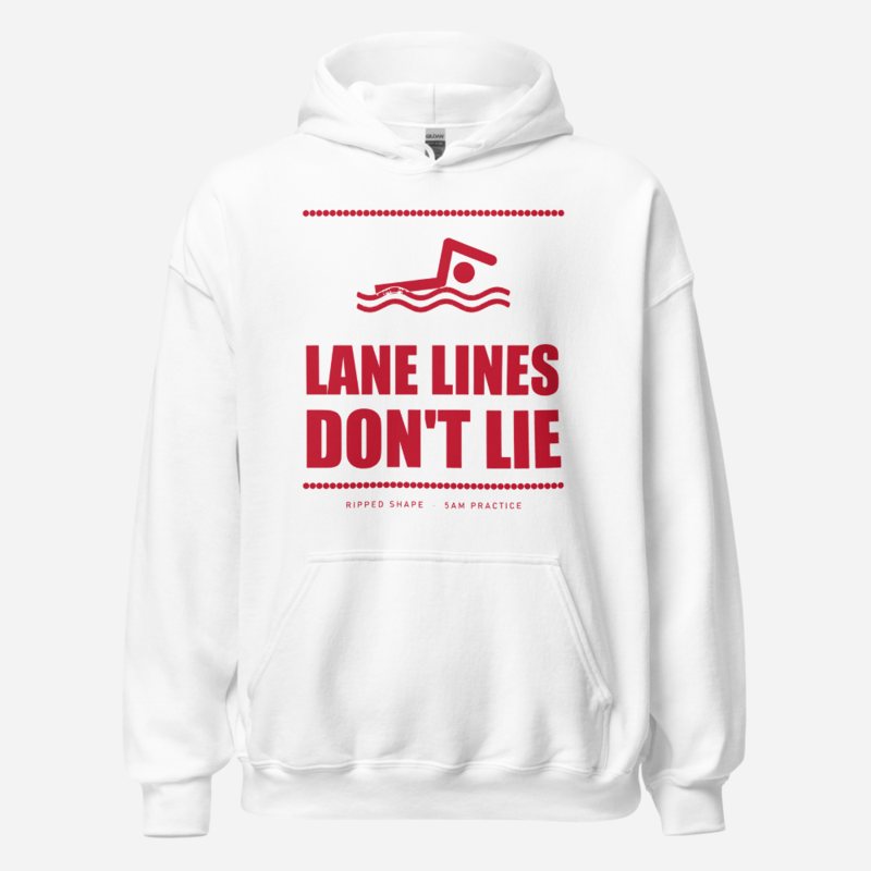 Ripped Shape Lane Lines Don't Lie Sport Hoodie White