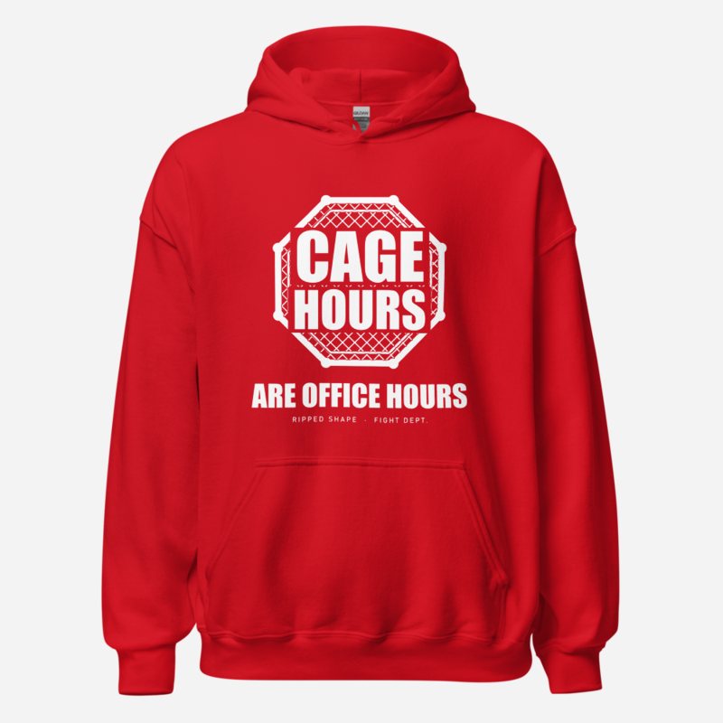 Ripped Shape Cage Hours Are Office Hours Sport Hoodie in Red
