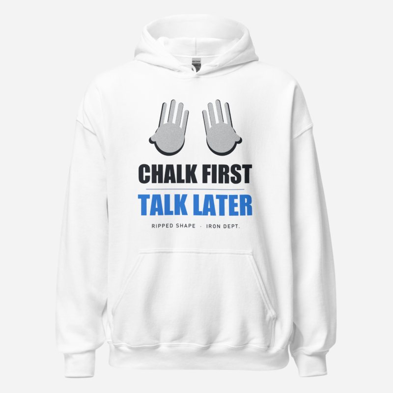 Ripped Shape Chalk First Talk Later Strength Division Hoodie