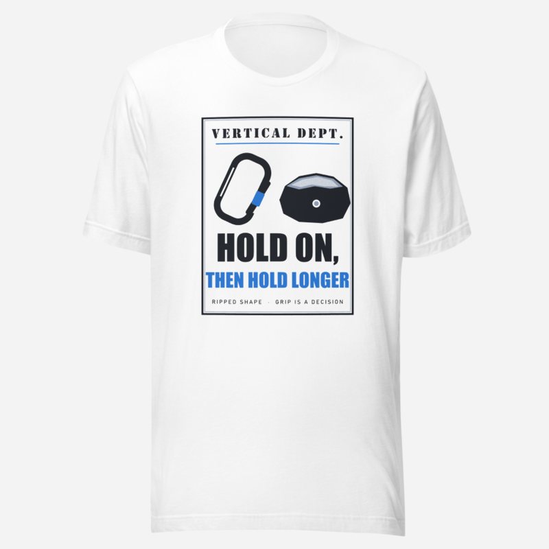 Ripped Shape Hold On Then Hold Longer Strength Division Tee White