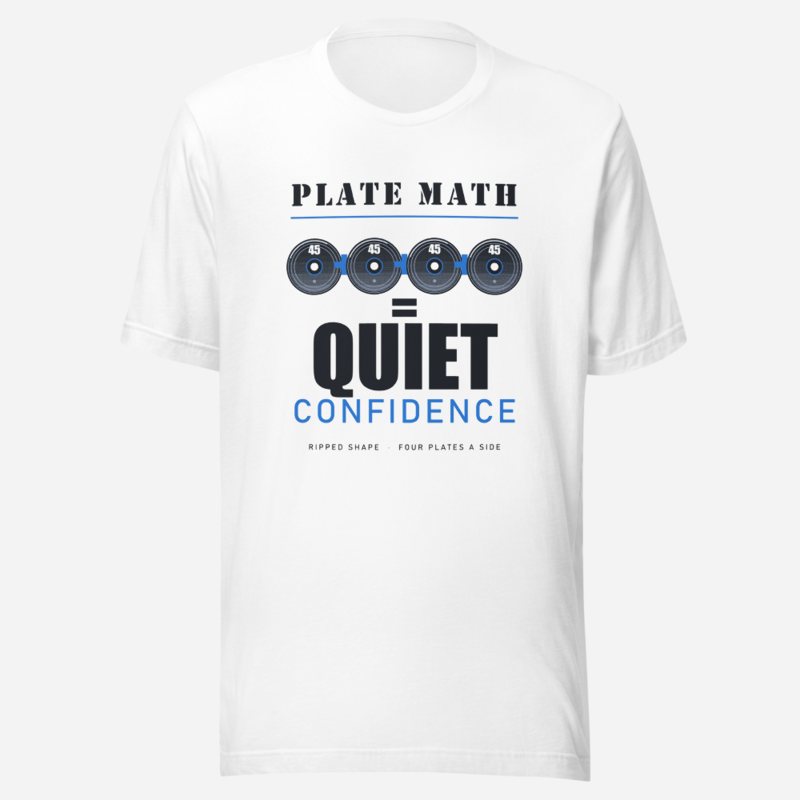 Ripped Shape Plate Math Strength Division Tee in White