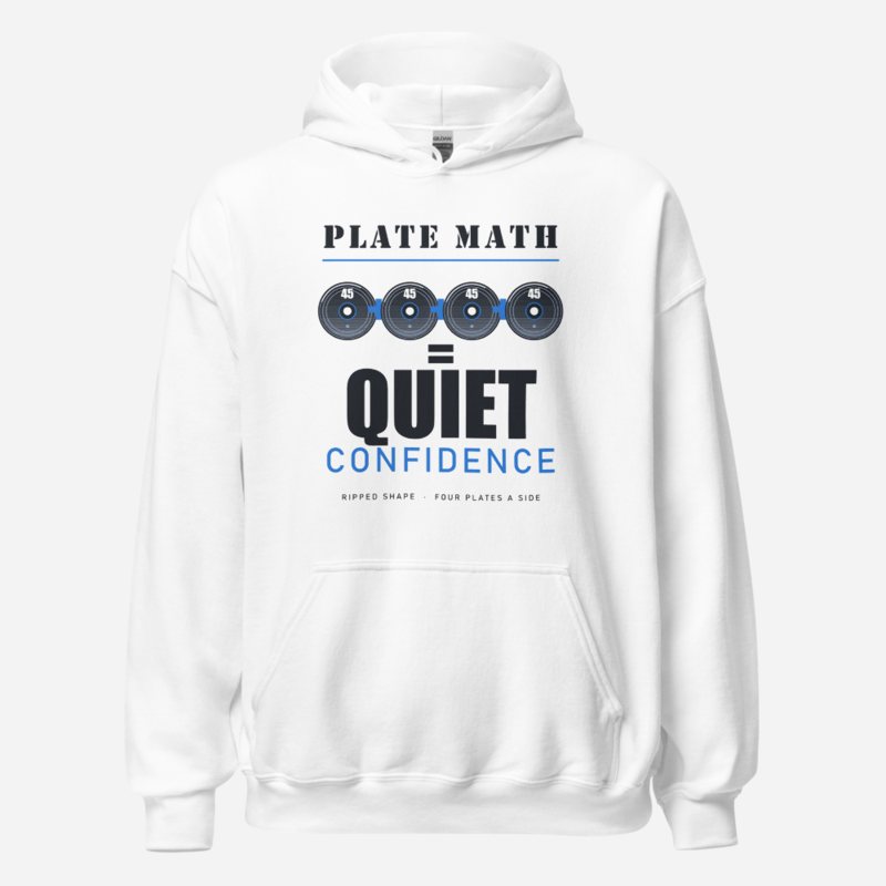 Ripped Shape Plate Math Strength Division Hoodie in White