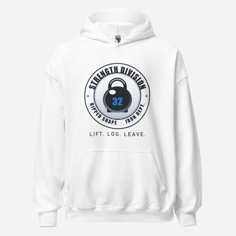 Ripped Shape Strength Division Seal Strength Division Hoodie in White