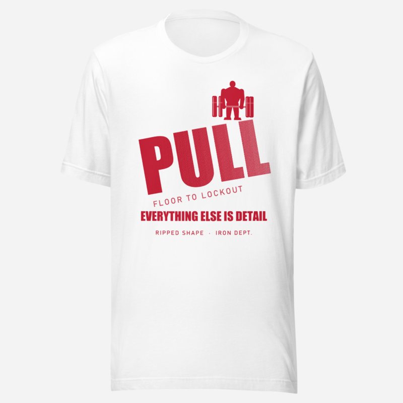 Ripped Shape Pull Floor To Lockout Strength Division Tee in White