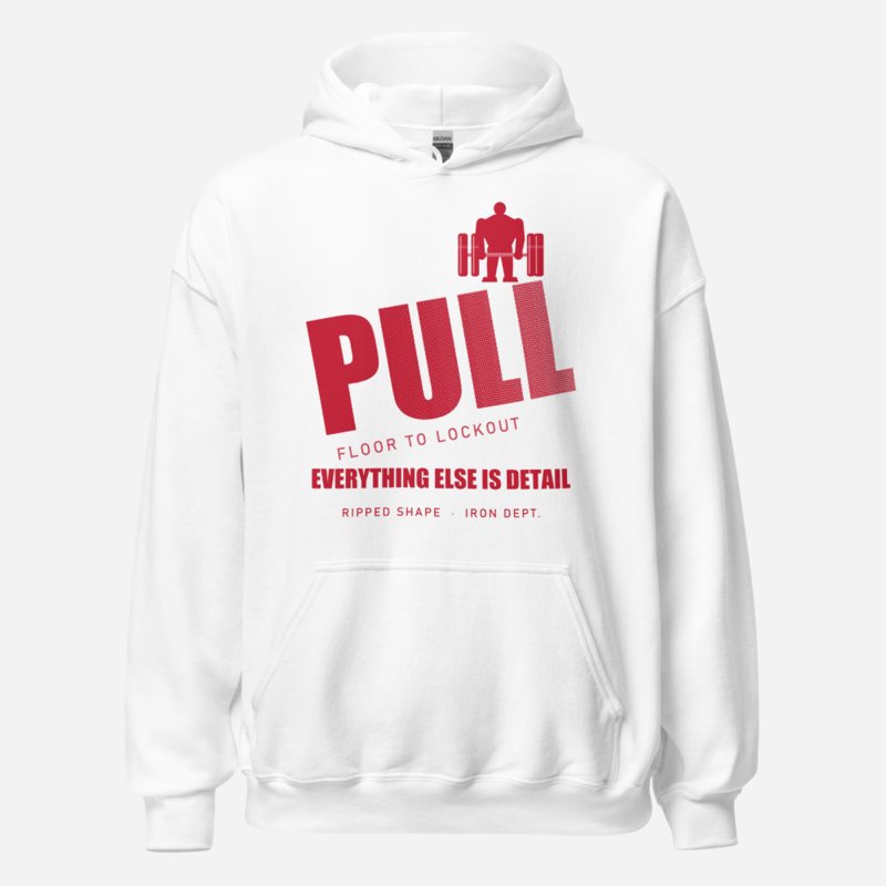 Ripped Shape Pull Floor To Lockout Strength Division Hoodie White