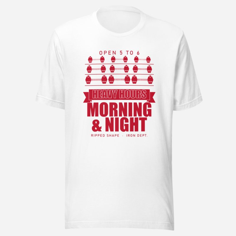 Ripped Shape Heavy Hours Strength Division Tee White