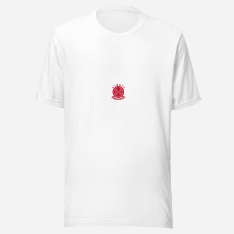 Ripped Shape Barbell Crest Tee in White