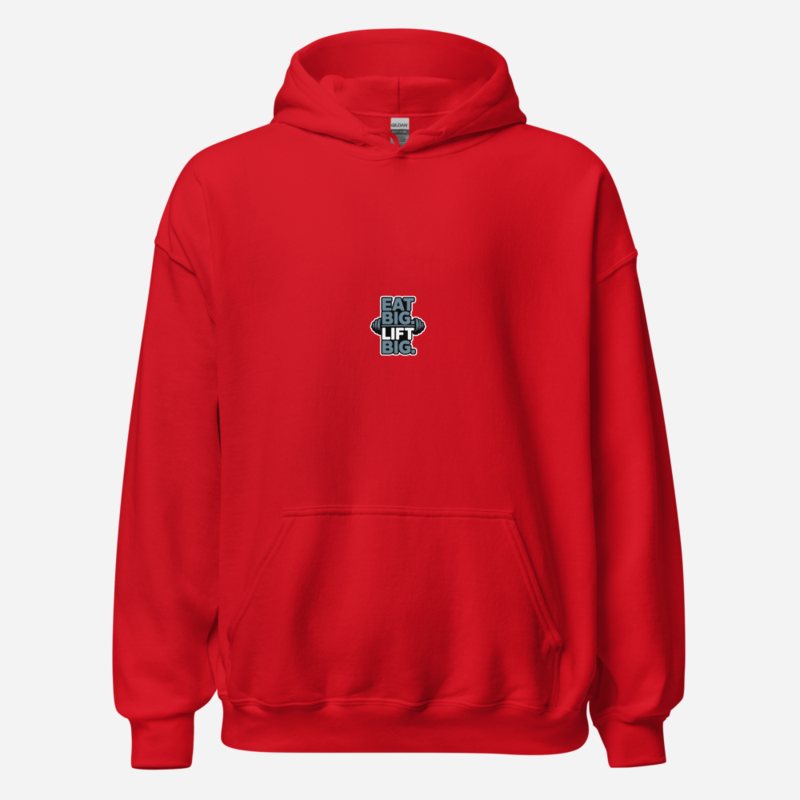 Ripped Shape Eat Big Lift Big Hoodie Red
