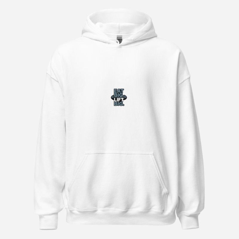 Ripped Shape Eat Big Lift Big Hoodie White