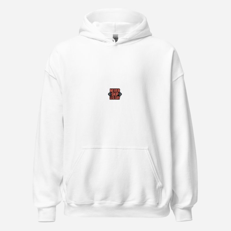 Ripped Shape Never Skip Leg Day Hoodie in White
