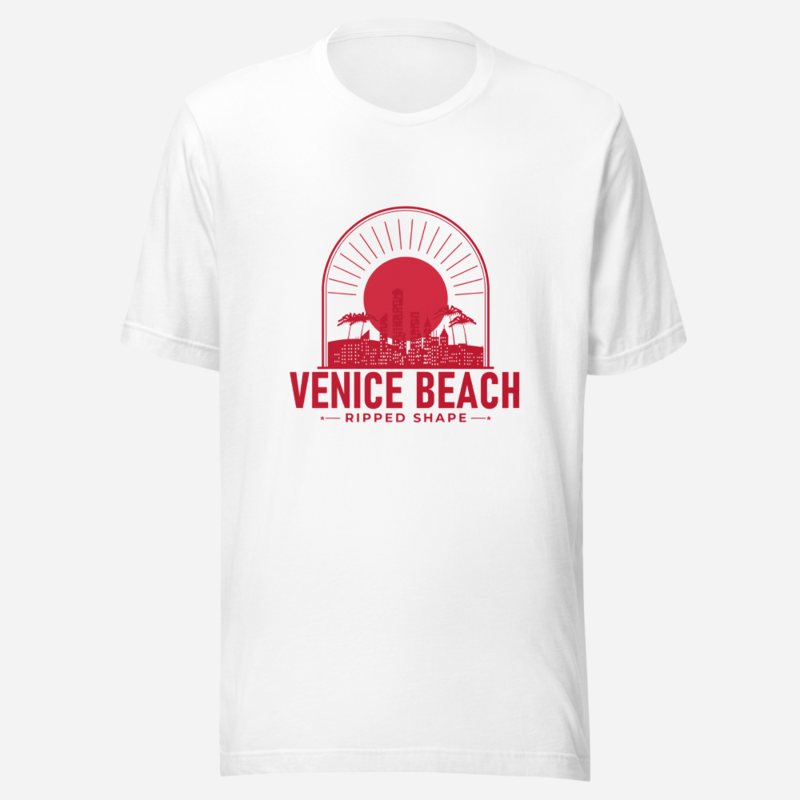 Ripped Shape Venice Beach Sunset Tee in White