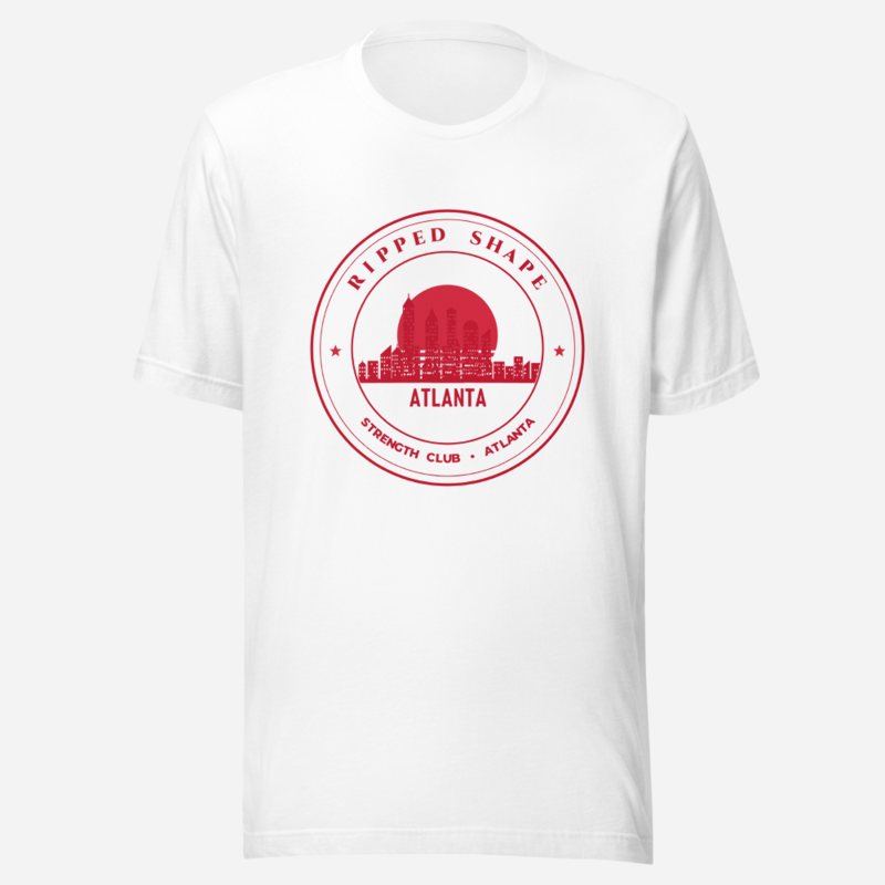 Ripped Shape Strength Club Crest Tee in White