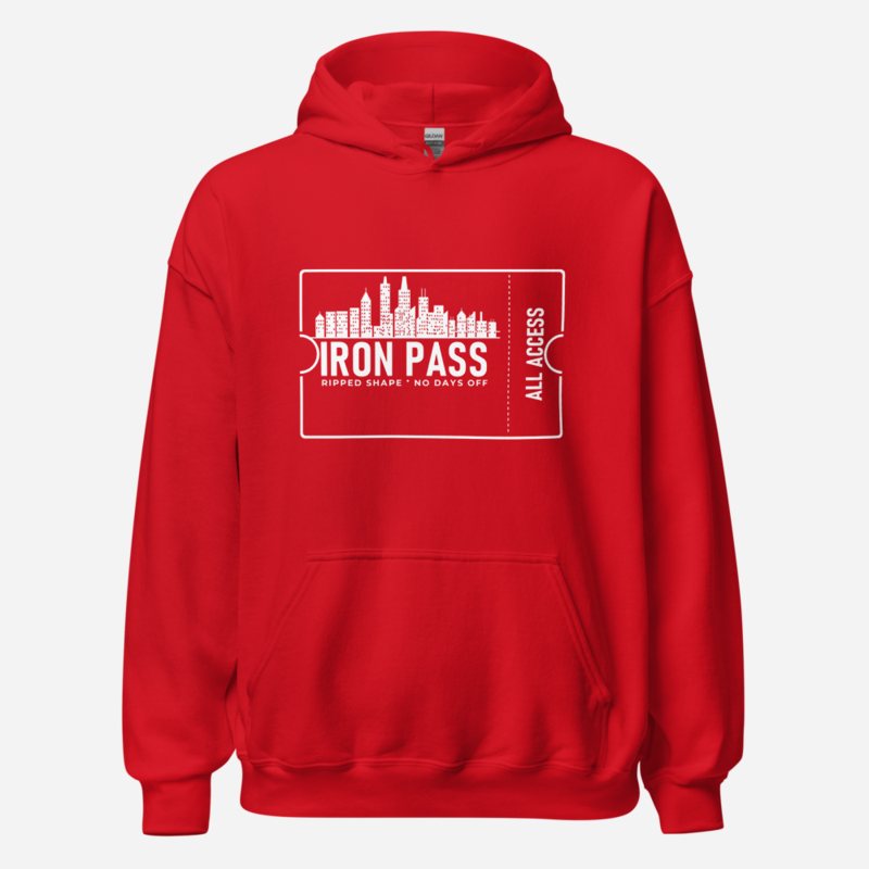 Ripped Shape Iron Pass Ticket Hoodie Red