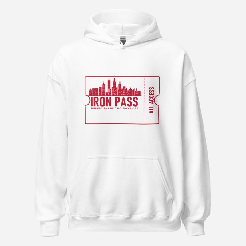 Ripped Shape Iron Pass Ticket Hoodie White