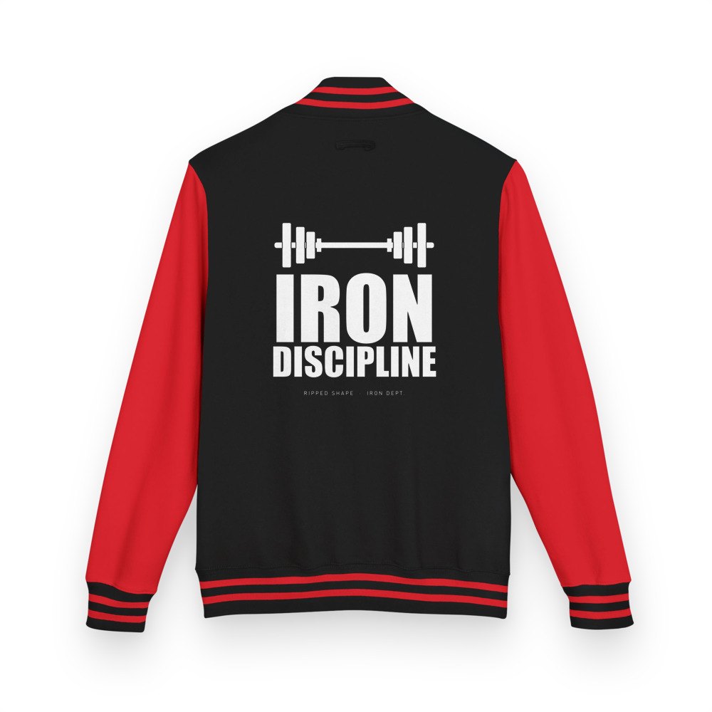 Ripped Shape Iron Discipline Varsity Jacket