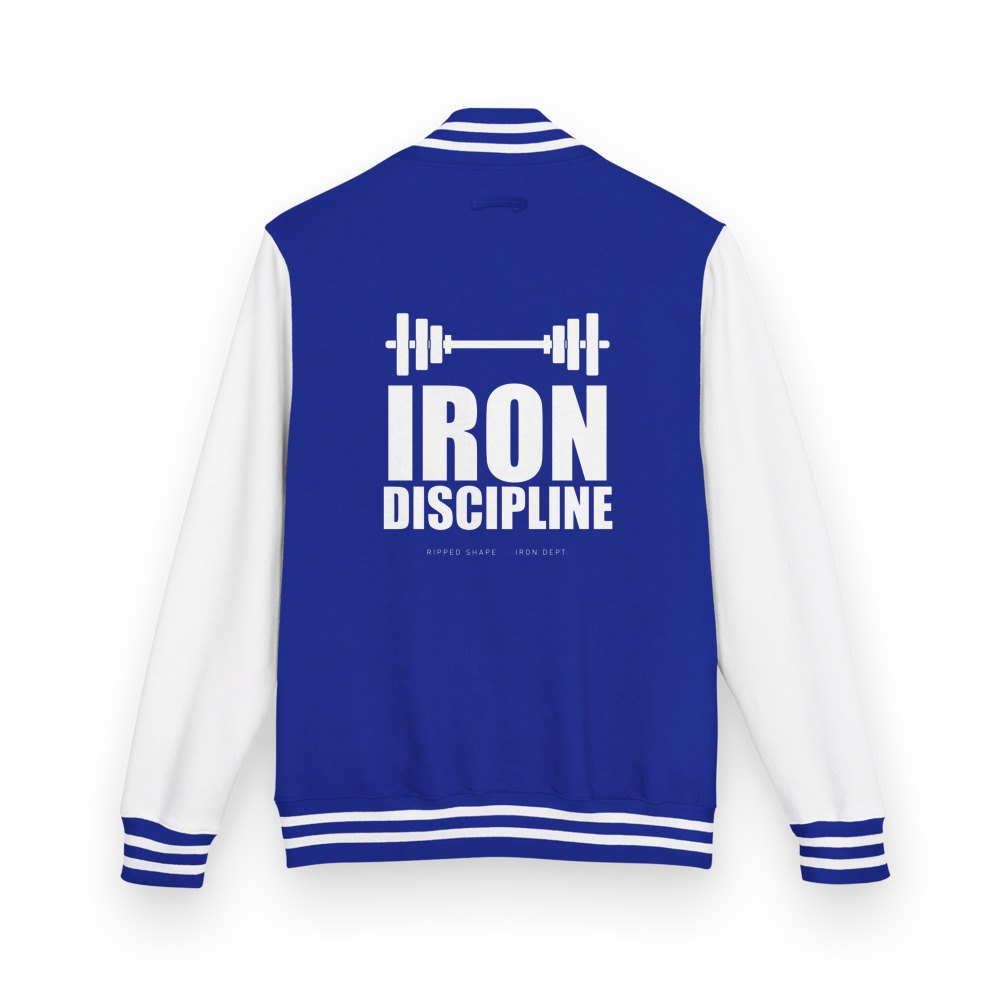 Ripped Shape Iron Discipline Varsity Jacket Royal Blue/Arctic White